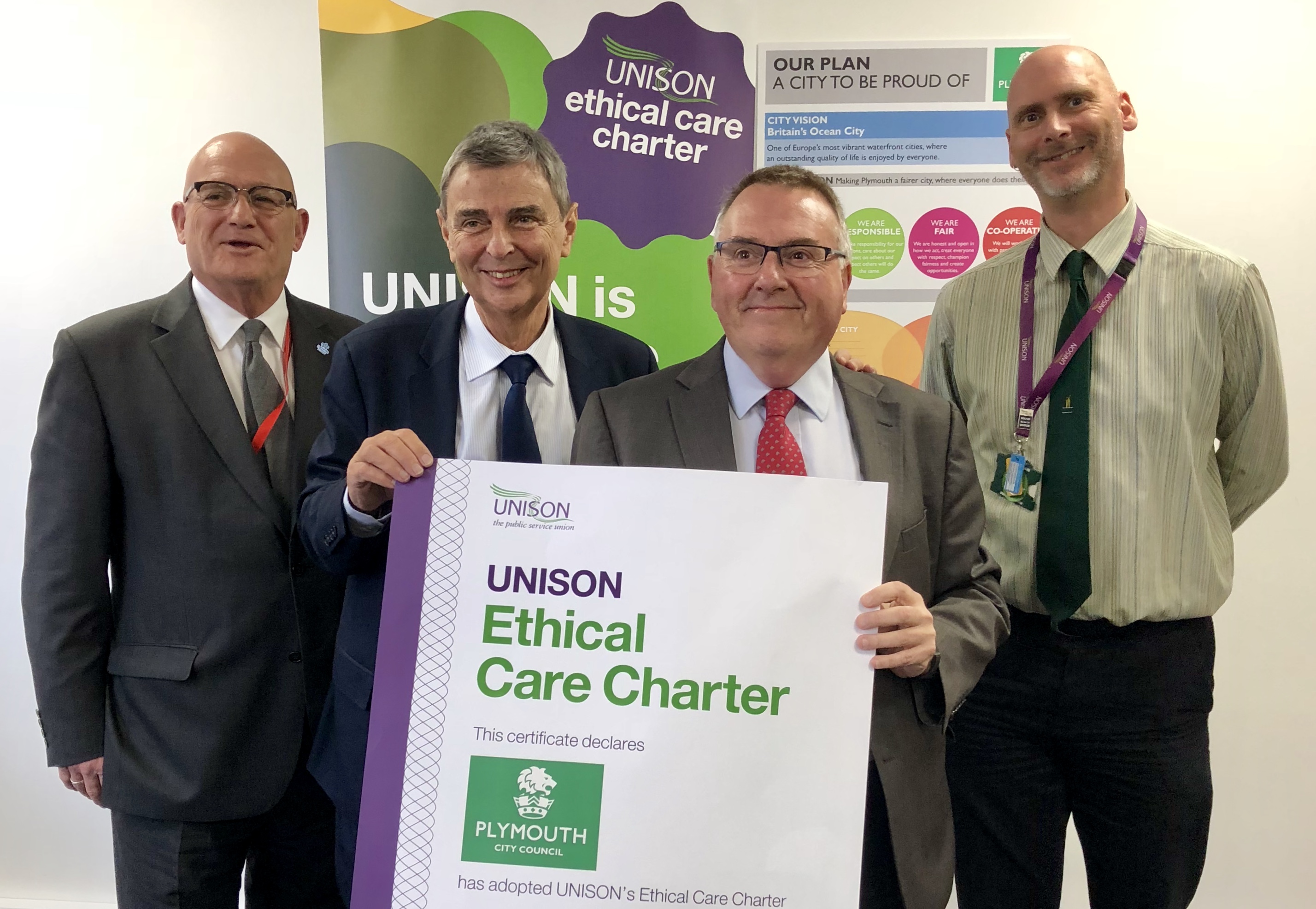 Plymouth City Council signs UNISON's ethical care charter UNISON