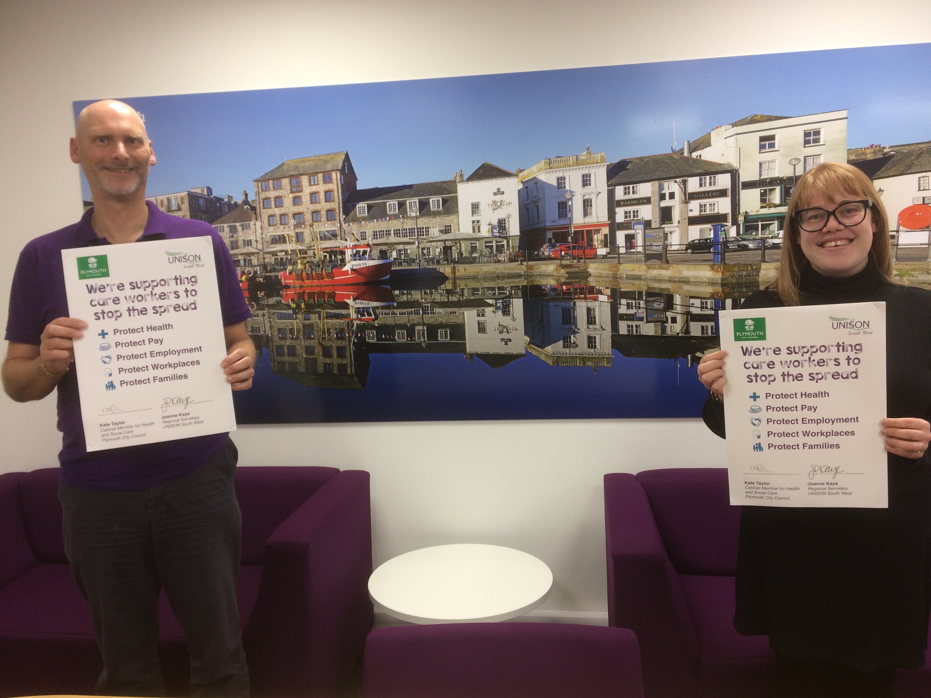 Plymouth City Council sign UNISON’s pledge to support care workers in