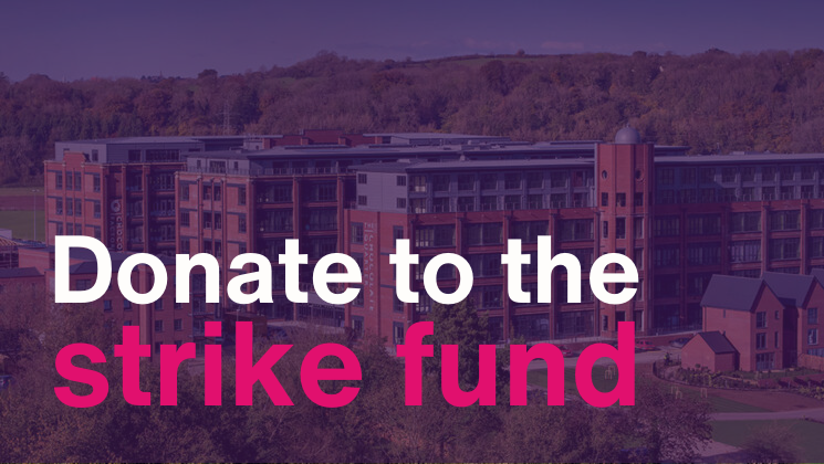 Donate to the strike fund graphic