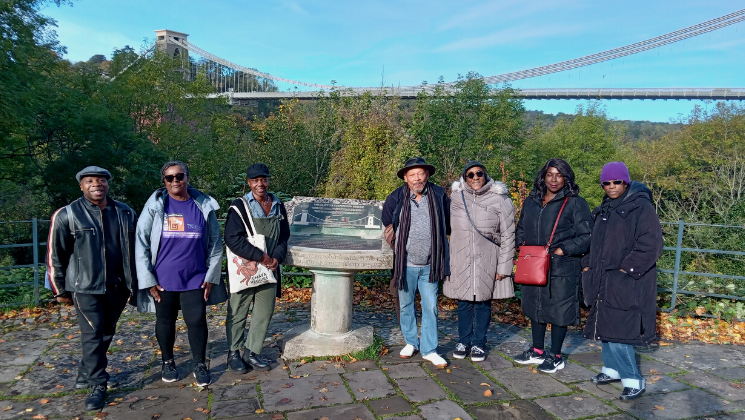 UNISON members in our regional Black members self organised group pose for a photo by Clifton Suspension Bridge in Bristol