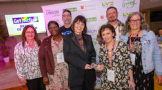 Activists from North Somerset UNISON branch collect Branch of the Year at our awards ceremony at Croyde Bay.
