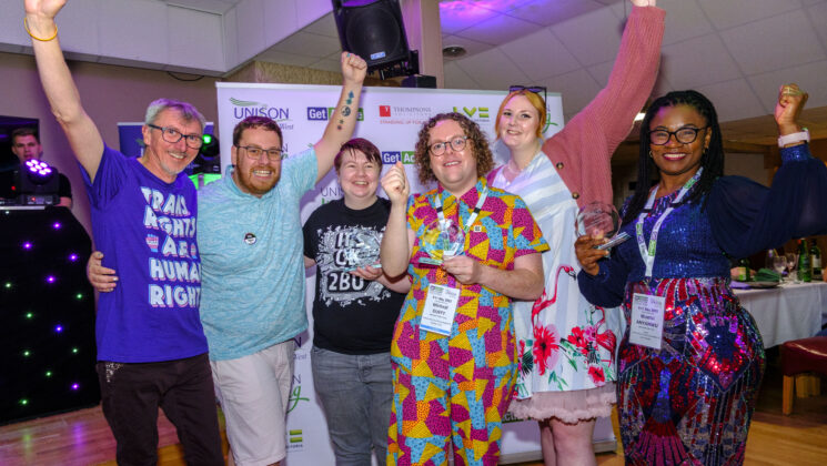 Somerset Local Government and Community branch collect their Branch of the Year award.