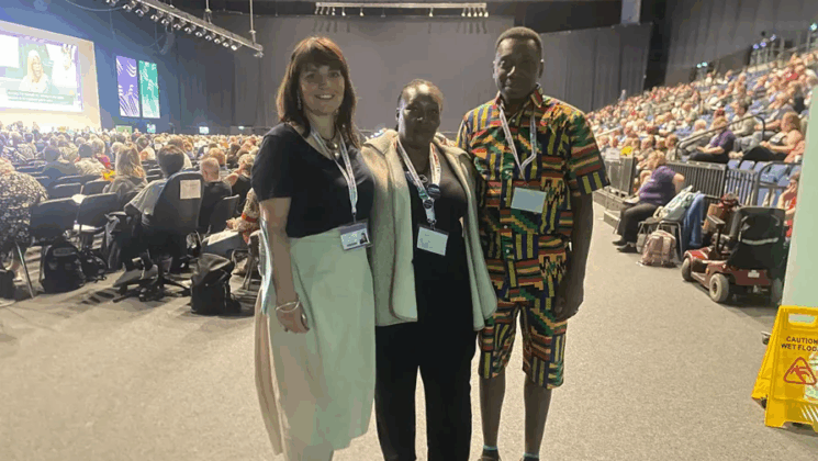 Kerry Baigent, Lydia Kabute and Adekunle Akinola at National Delegate Conference.