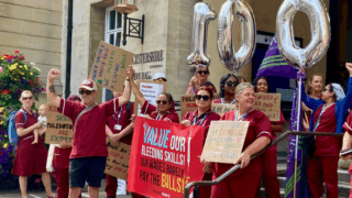 Phlebotomists holding rally outside Gloucester Shire Hall