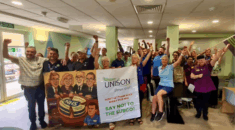 Dorset healthcare workers gather for a meeting to say no to SubCo.