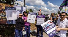 Dorset health care workers protest against SubCo plans.
