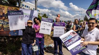 Dorset health care workers protest against SubCo plans.