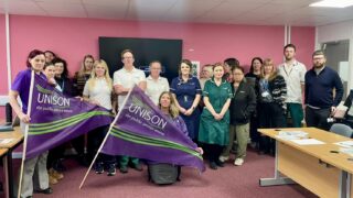 Livewell Southwest staff gather for a group photo after campaign meeting.