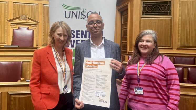Dorset County Council signing UNISON's anti-racism charter.