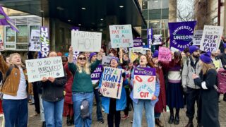 University workers taking strike action.